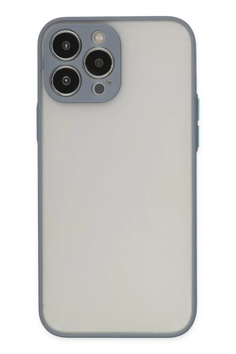 Newface Apple iPhone 15 Pro Max Kılıf Montreal Silikon Kapak - Gri
