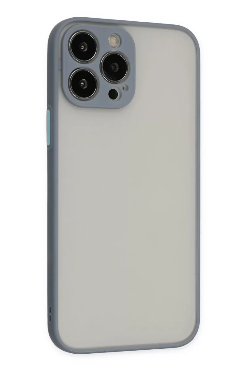 Newface Apple iPhone 15 Pro Max Kılıf Montreal Silikon Kapak - Gri