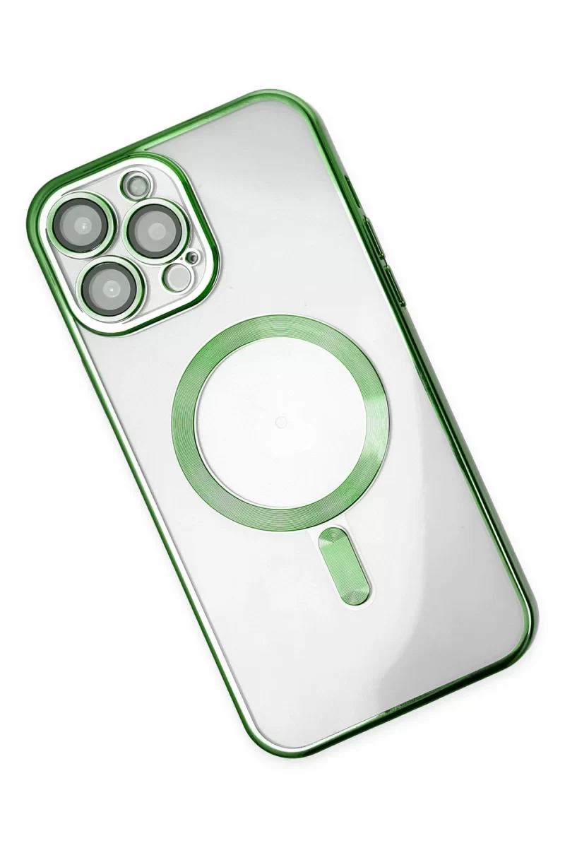Newface Apple iPhone 14 Pro Kılıf Kross Magneticsafe Kapak - Koyu Yeşil