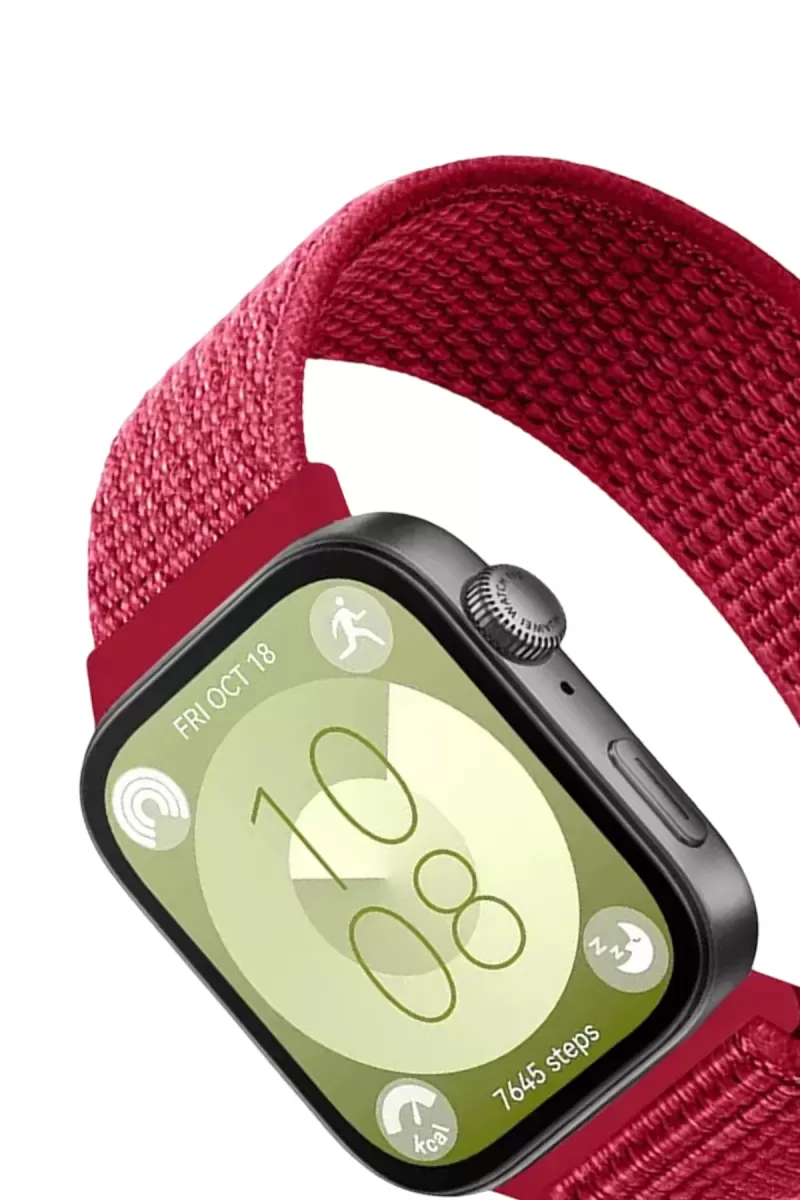 Newface Huawei Fit 4 Hasırlı Cırtcırtlı Kordon - Kırmızı