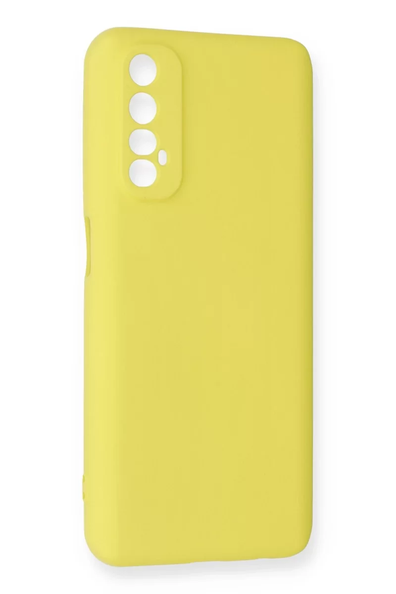 Newface Realme 7 Kılıf Nano içi Kadife Silikon - Sarı