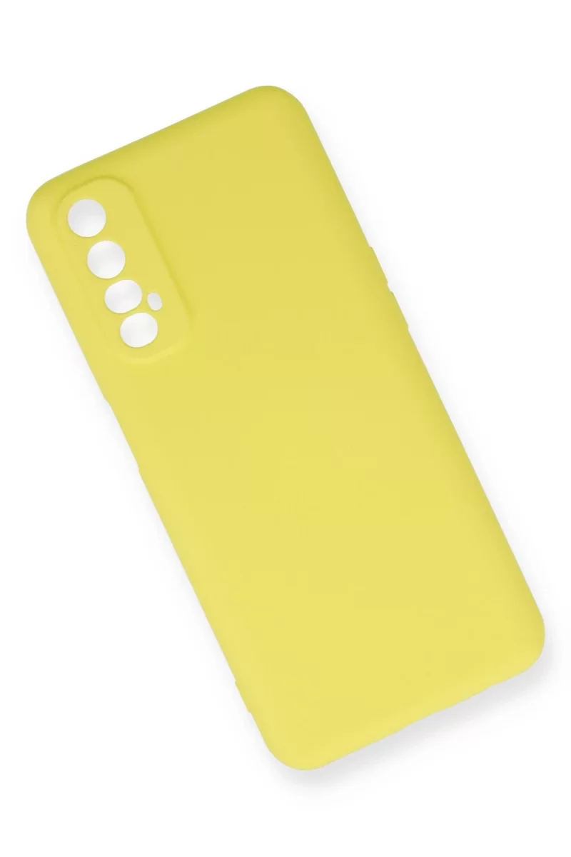 Newface Realme 7 Kılıf Nano içi Kadife Silikon - Sarı