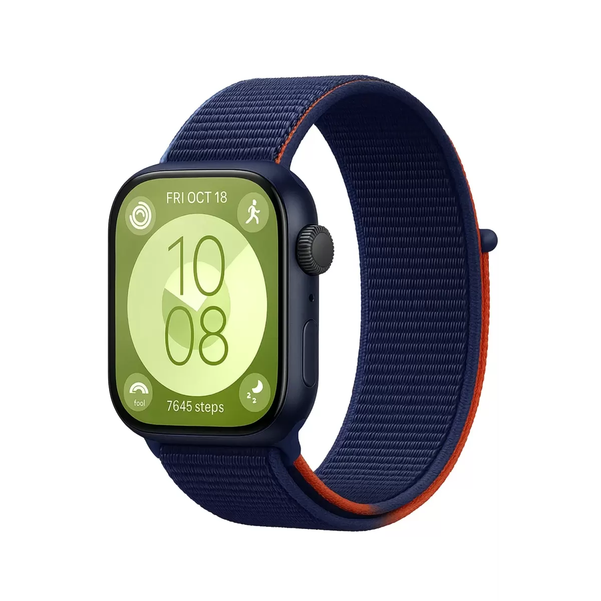 Newface Huawei Fit 4 Hasırlı Cırtcırtlı Kordon - Lacivert-Turuncu