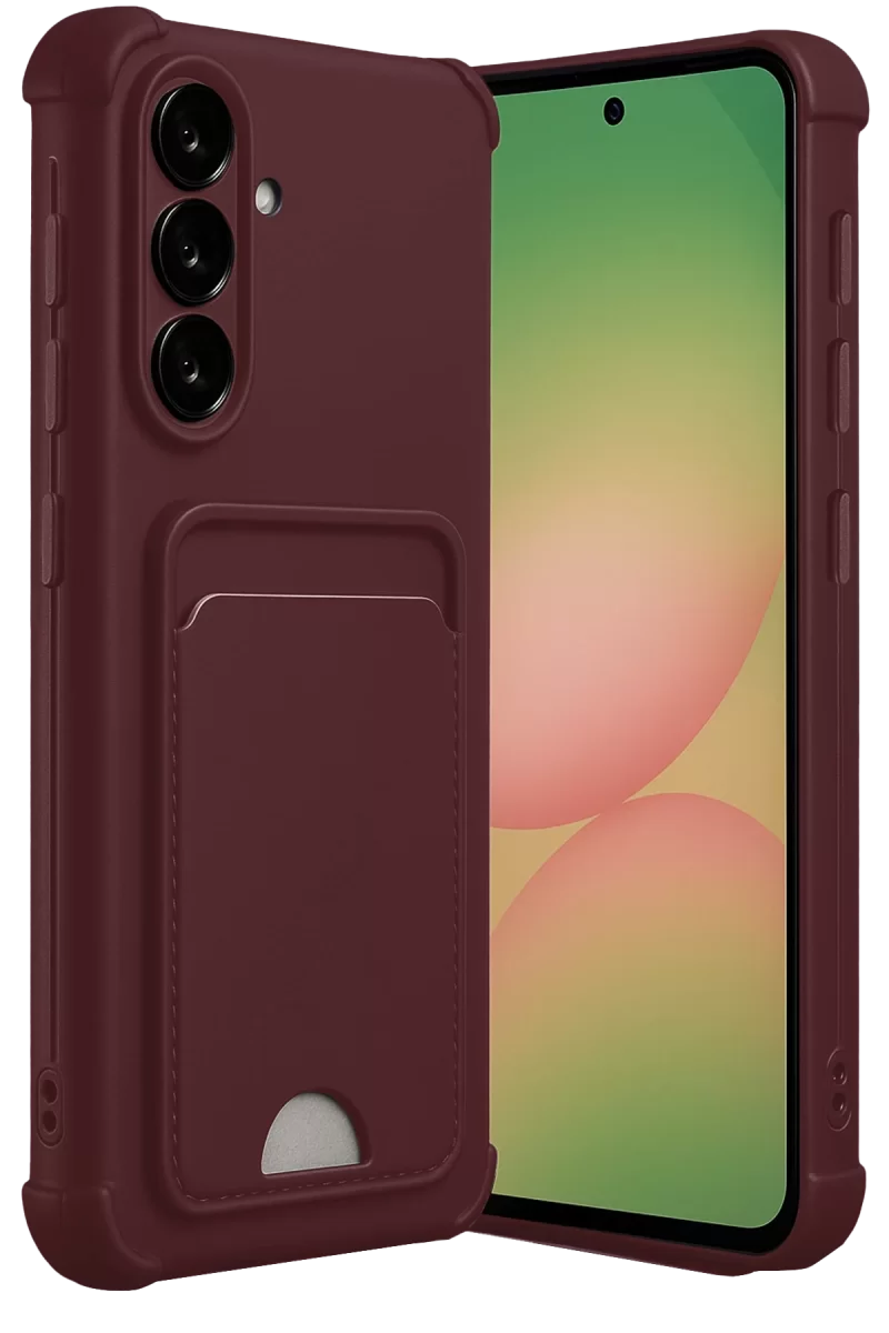 Newface Samsung Galaxy A56 Kılıf Kelvin Kartvizitli Silikon - Bordo
