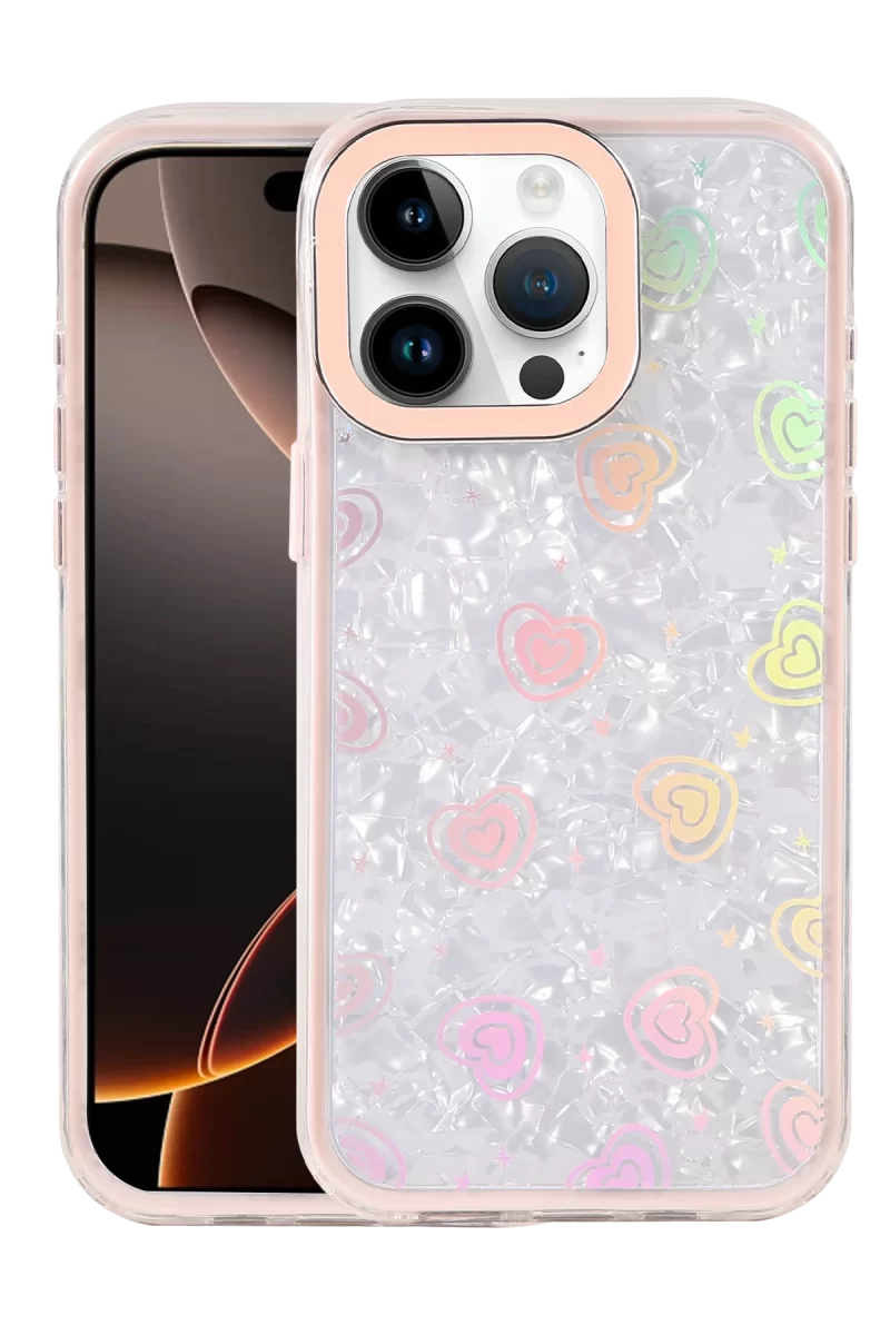 Newface Apple iPhone 14 Pro Max Lumi Desenli Kapak - Pembe