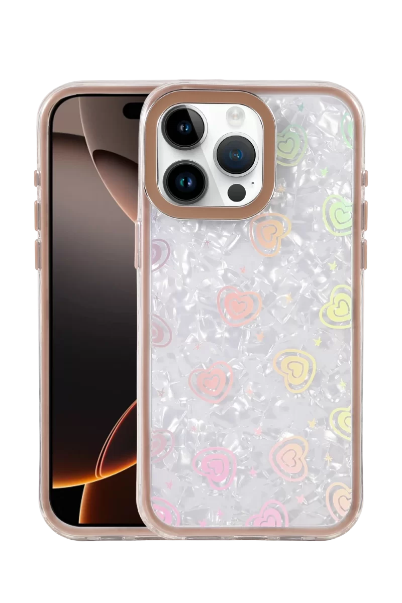 Newface Apple iPhone 15 Pro Max Lumi Desenli Kapak - Çöl Titanyum