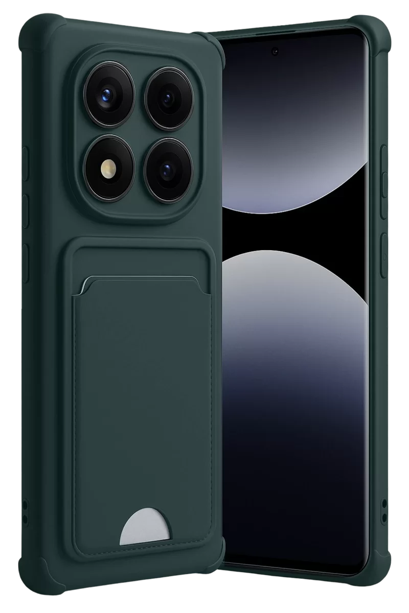 Newface Xiaomi Redmi Note 14 Pro 4G Kelvin Kartvizitli Silikon - Koyu Yeşil