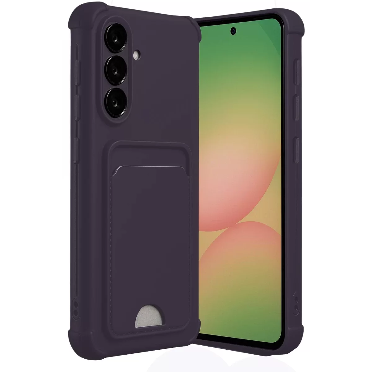 Newface Samsung Galaxy A56 Kılıf Kelvin Kartvizitli Silikon - Derin Mor