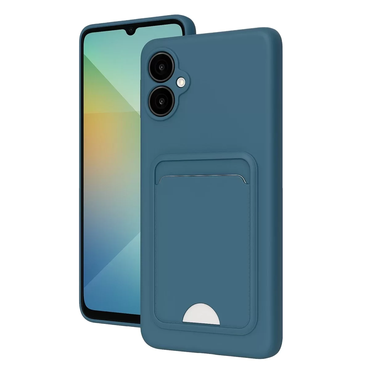 Newface Samsung Galaxy A06 Kılıf Kelvin Kartvizitli Silikon - Mavi