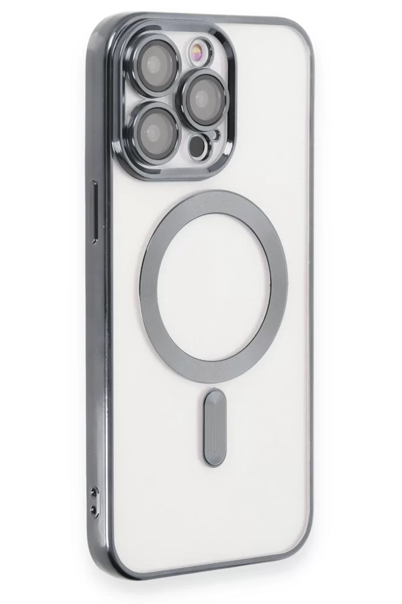 Newface Apple iPhone 15 Pro Max Kılıf Kross Magneticsafe Kapak - Titan Gri