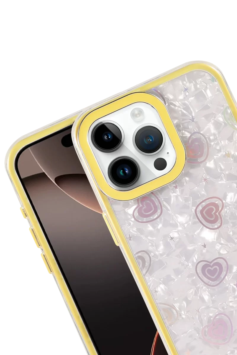 Newface Apple iPhone 16 Pro Max Lumi Desenli Kapak - Sarı