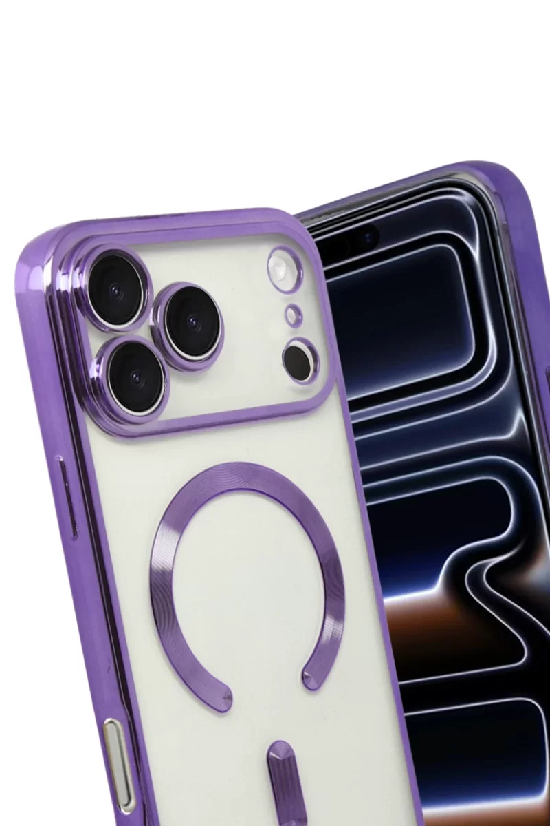 Newface Apple iPhone 17 Pro Max Kross Magneticsafe Kapak - Mor