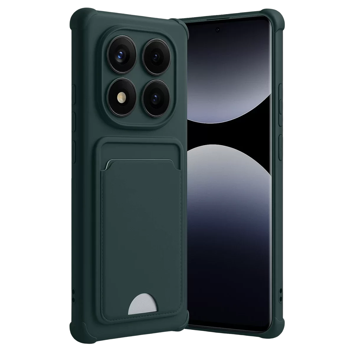 Newface Xiaomi Redmi Note 14 Pro 5G Kelvin Kartvizitli Silikon - Koyu Yeşil