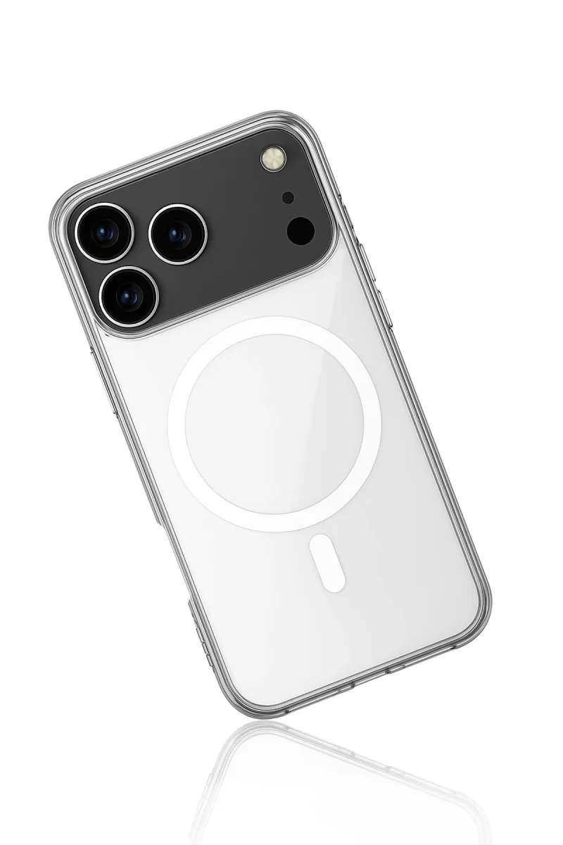 Newface Apple iPhone 17 Pro Kılıf Magneticsafe Şeffaf Silikon - Şeffaf