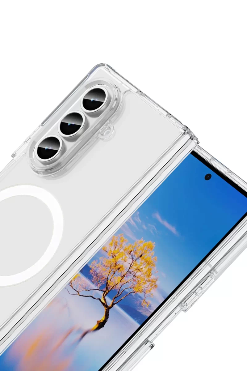 Newface Samsung Galaxy Z Fold 7 Kılıf Magneticsafe Şeffaf Silikon - Şeffaf