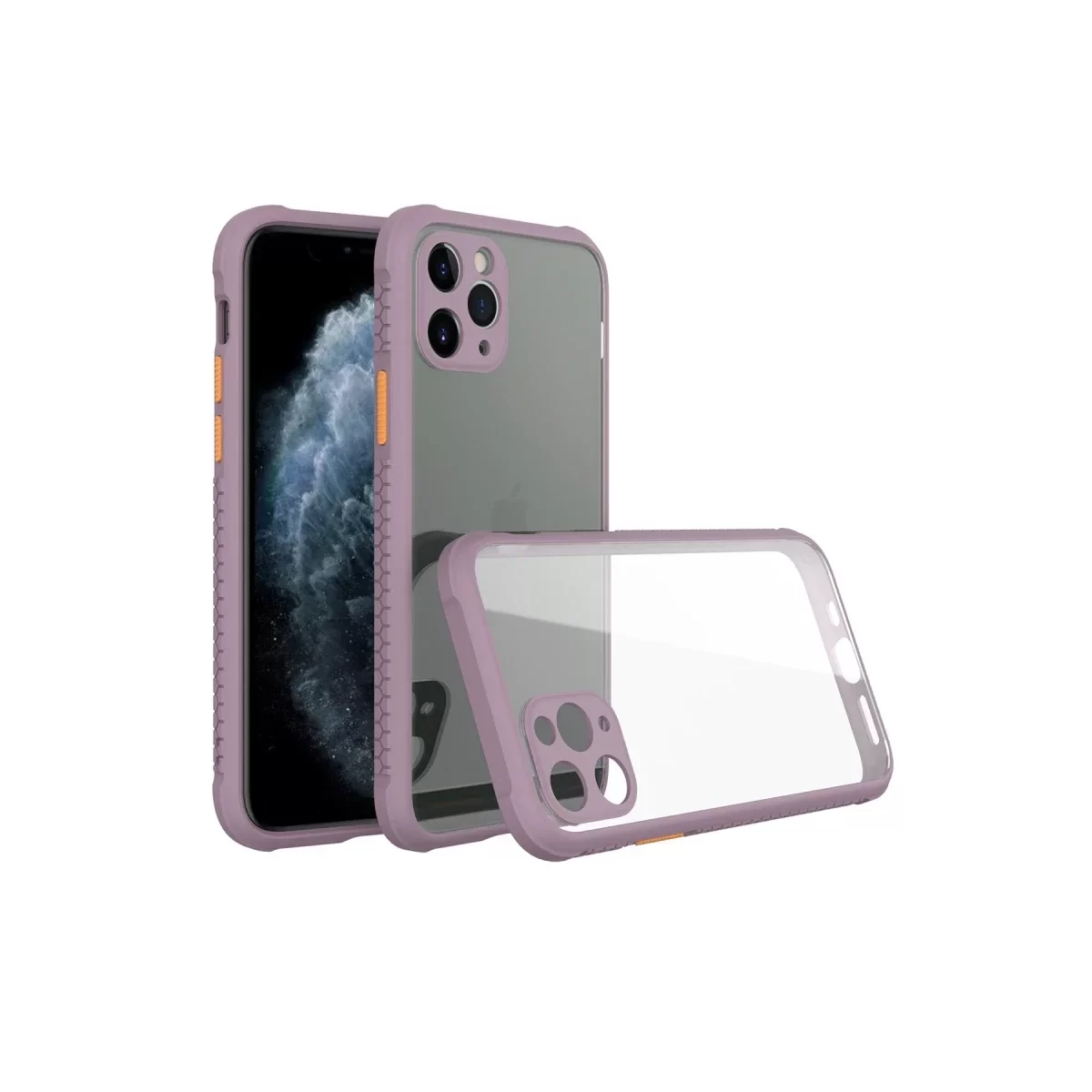Newface Apple iPhone 11 Pro Kılıf Miami Şeffaf Silikon - Açık Mor