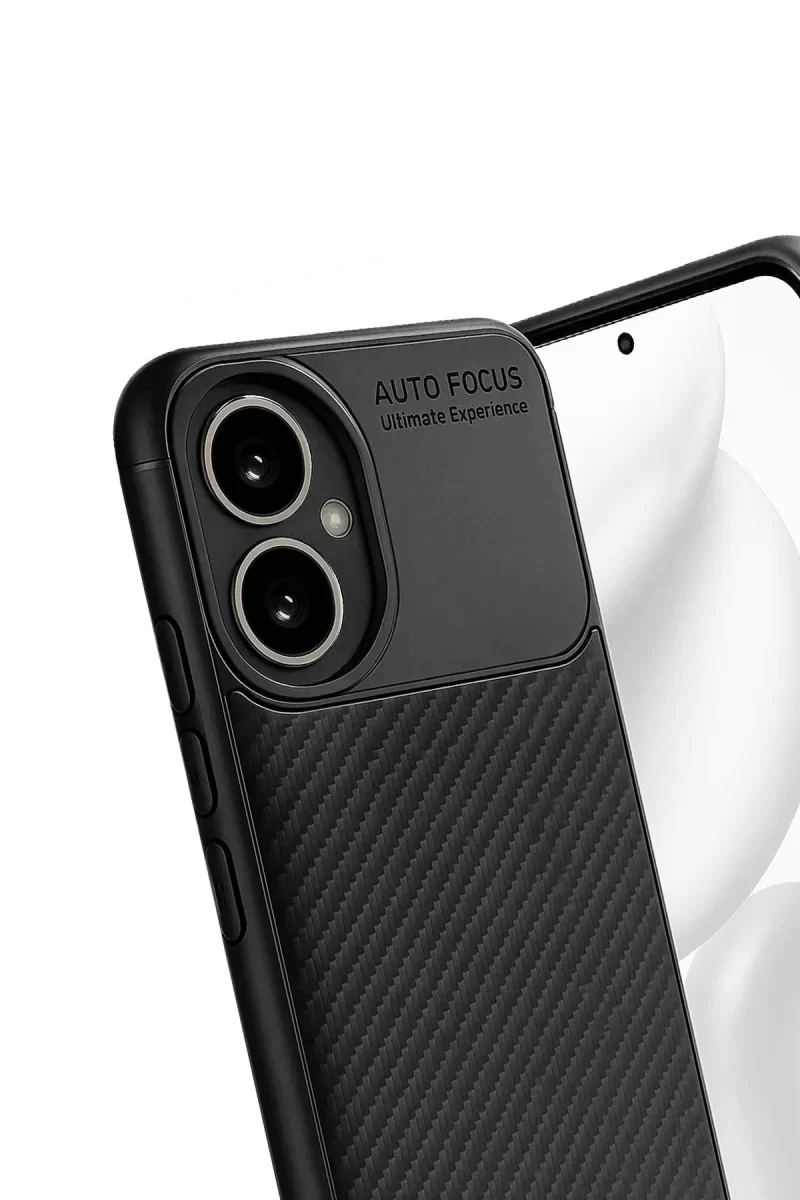 Newface Honor 400 Kılıf Auto Focus Karbon Kapak - Siyah