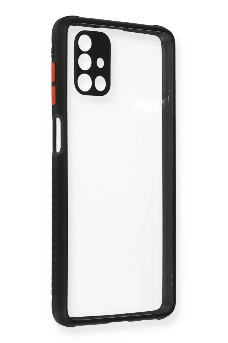 Newface Samsung Galaxy M51 Kılıf Miami Şeffaf Silikon - Siyah