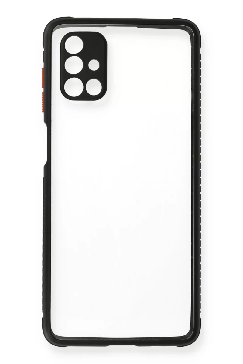Newface Samsung Galaxy M51 Kılıf Miami Şeffaf Silikon - Siyah