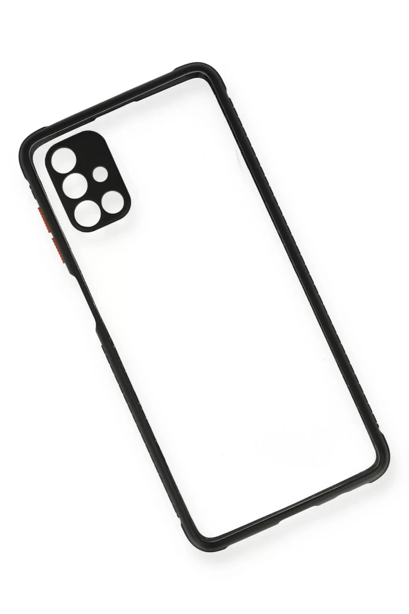 Newface Samsung Galaxy M51 Kılıf Miami Şeffaf Silikon - Siyah
