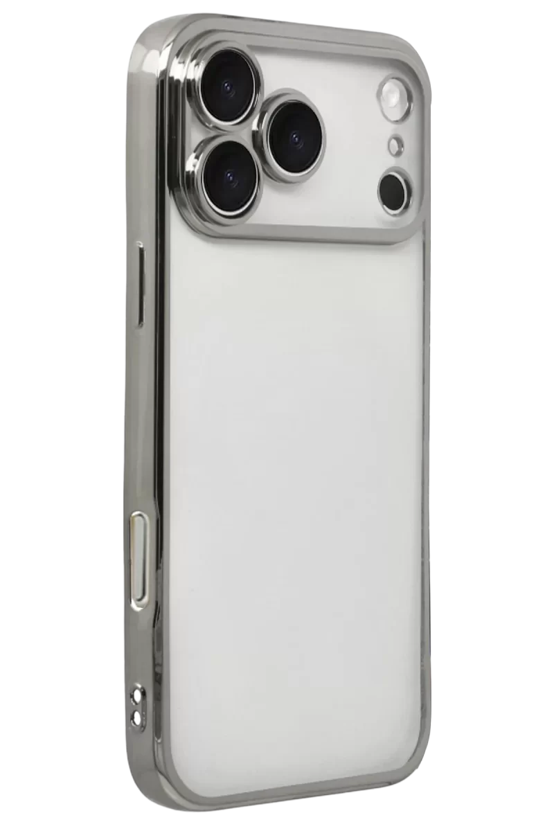 Newface Apple iPhone 17 Pro Razer Lensli Silikon - Gümüş