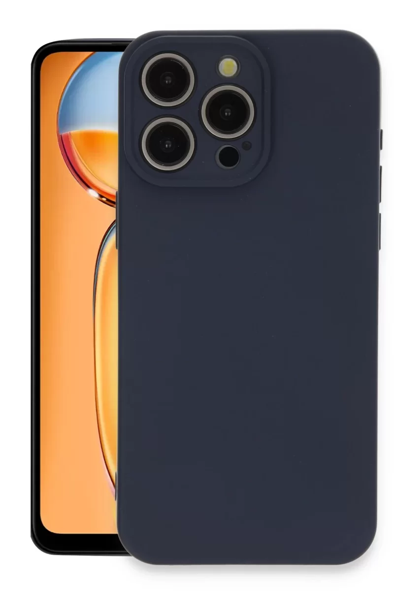 Newface Apple iPhone 15 Pro Max Kılıf Nano içi Kadife Silikon - Lacivert