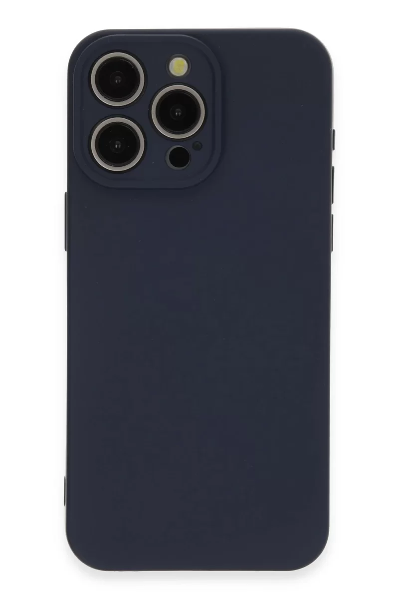 Newface Apple iPhone 15 Pro Max Kılıf Nano içi Kadife Silikon - Lacivert