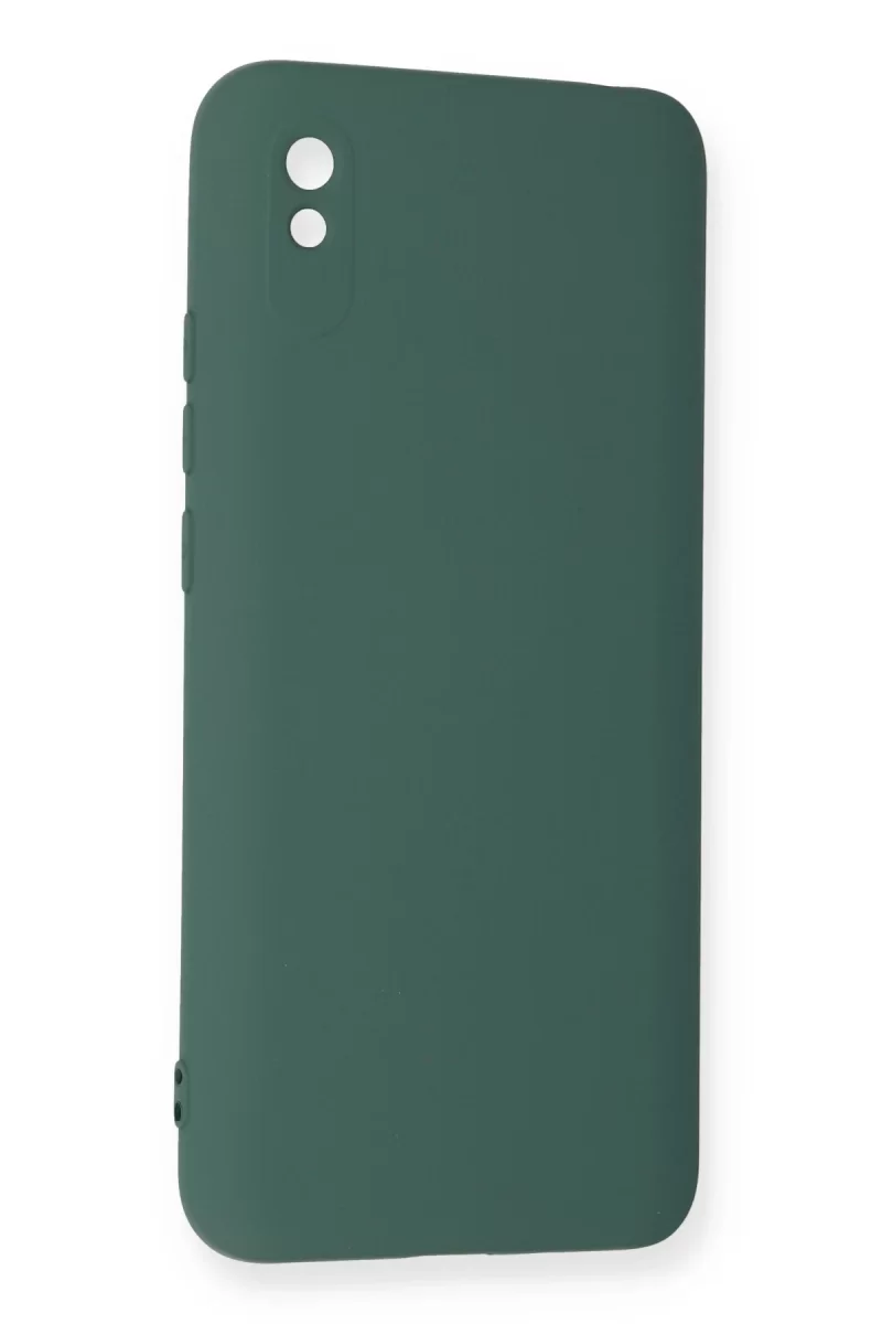 Newface Xiaomi Redmi 9A Kılıf Nano içi Kadife Silikon - Koyu Yeşil