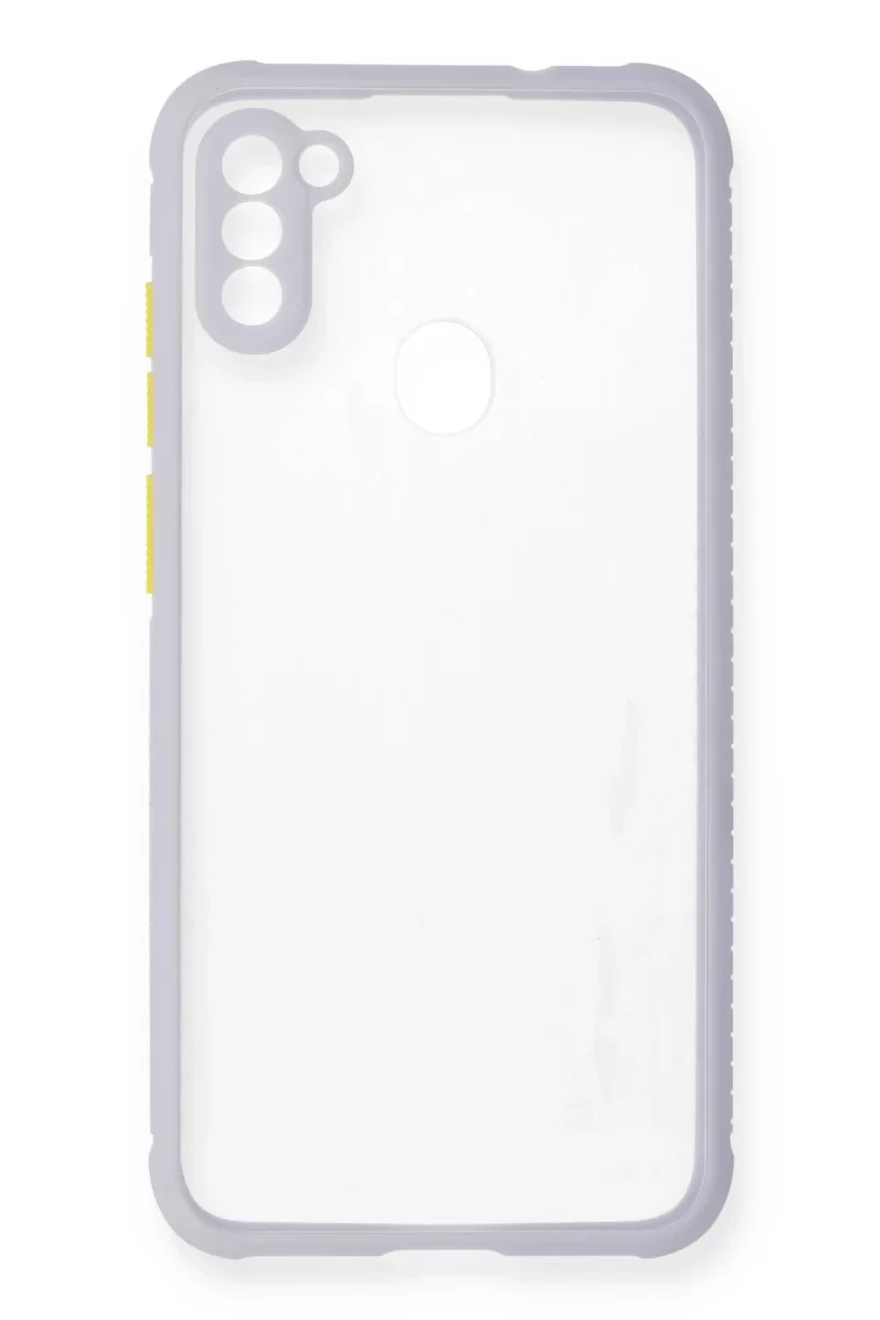 Newface Samsung Galaxy A11 Kılıf Miami Şeffaf Silikon - Lila