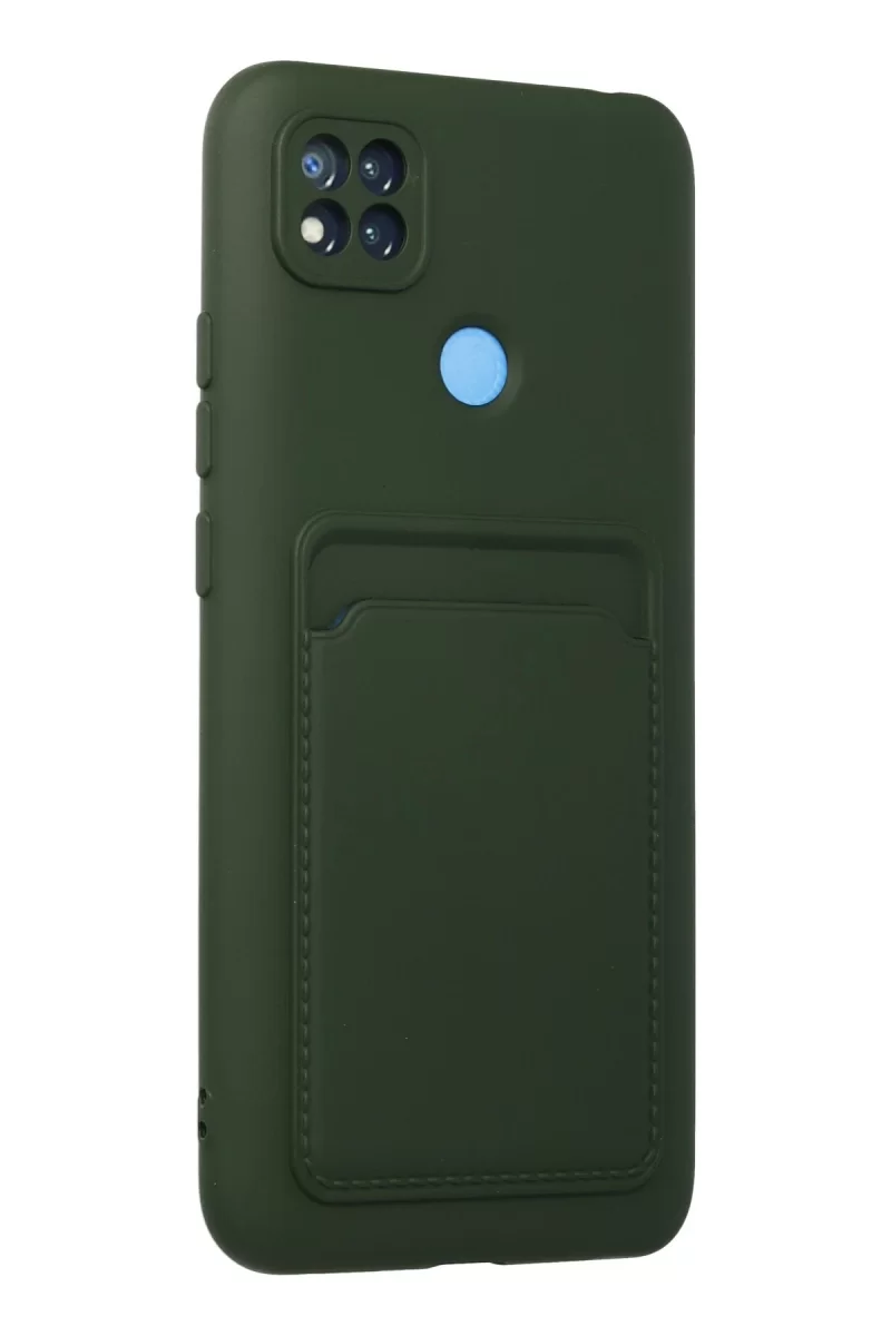 Newface Xiaomi Redmi 9C Kılıf Kelvin Kartvizitli Silikon - Koyu Yeşil