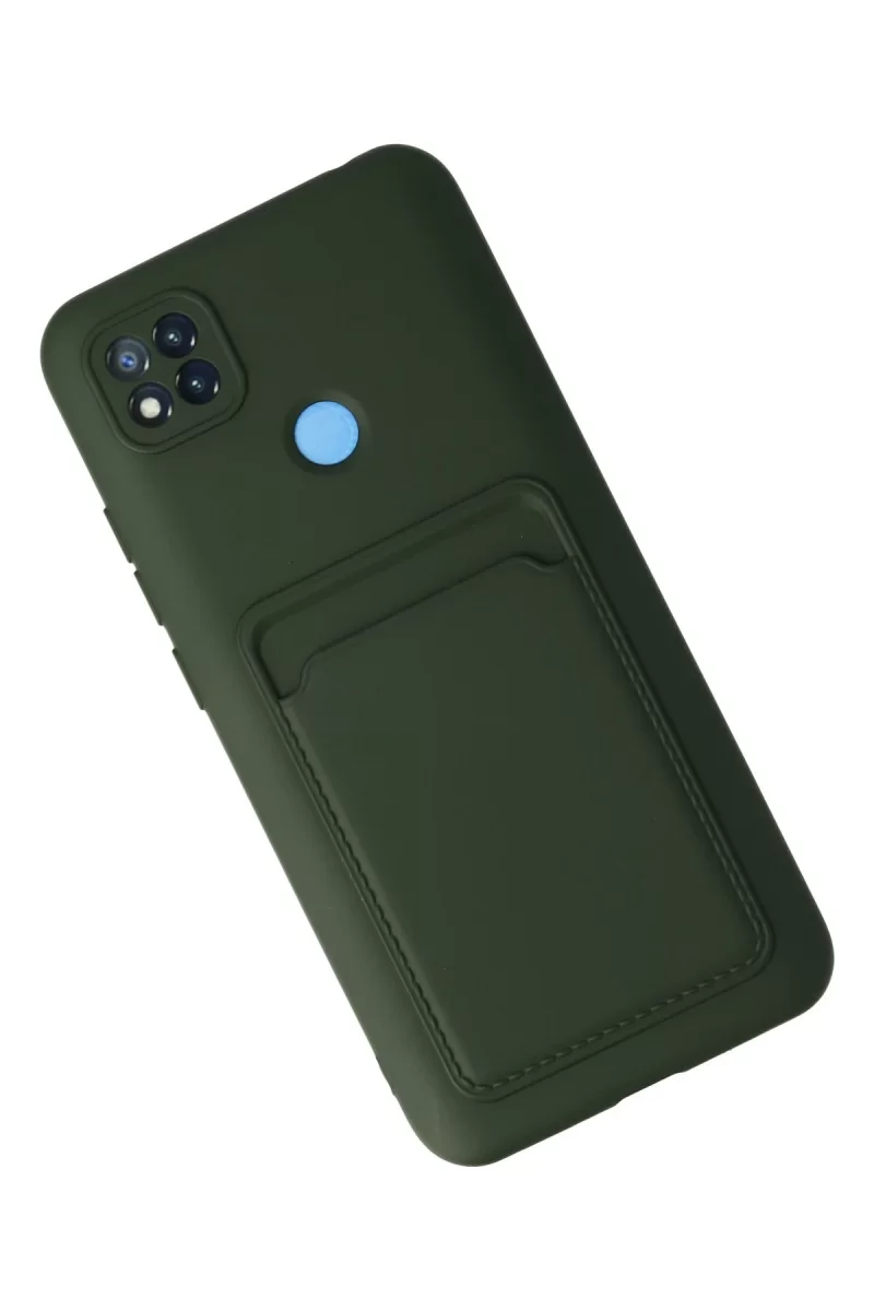 Newface Xiaomi Redmi 9C Kılıf Kelvin Kartvizitli Silikon - Koyu Yeşil