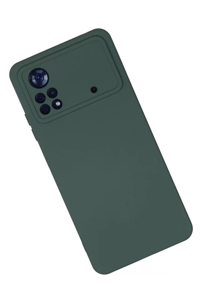 Newface Xiaomi Poco X4 Pro 5G Kılıf Nano içi Kadife Silikon - Koyu Yeşil