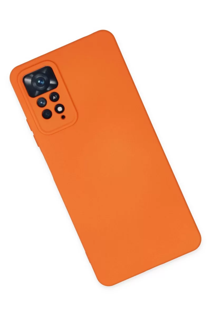 Newface Xiaomi Redmi Note 11 Pro Kılıf Nano içi Kadife Silikon - Turuncu