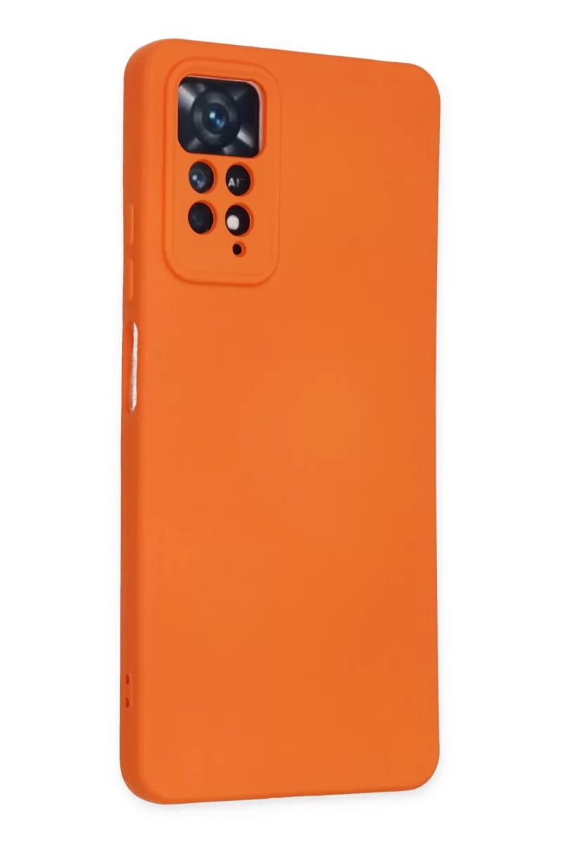 Newface Xiaomi Redmi Note 11 Pro Kılıf Nano içi Kadife Silikon - Turuncu