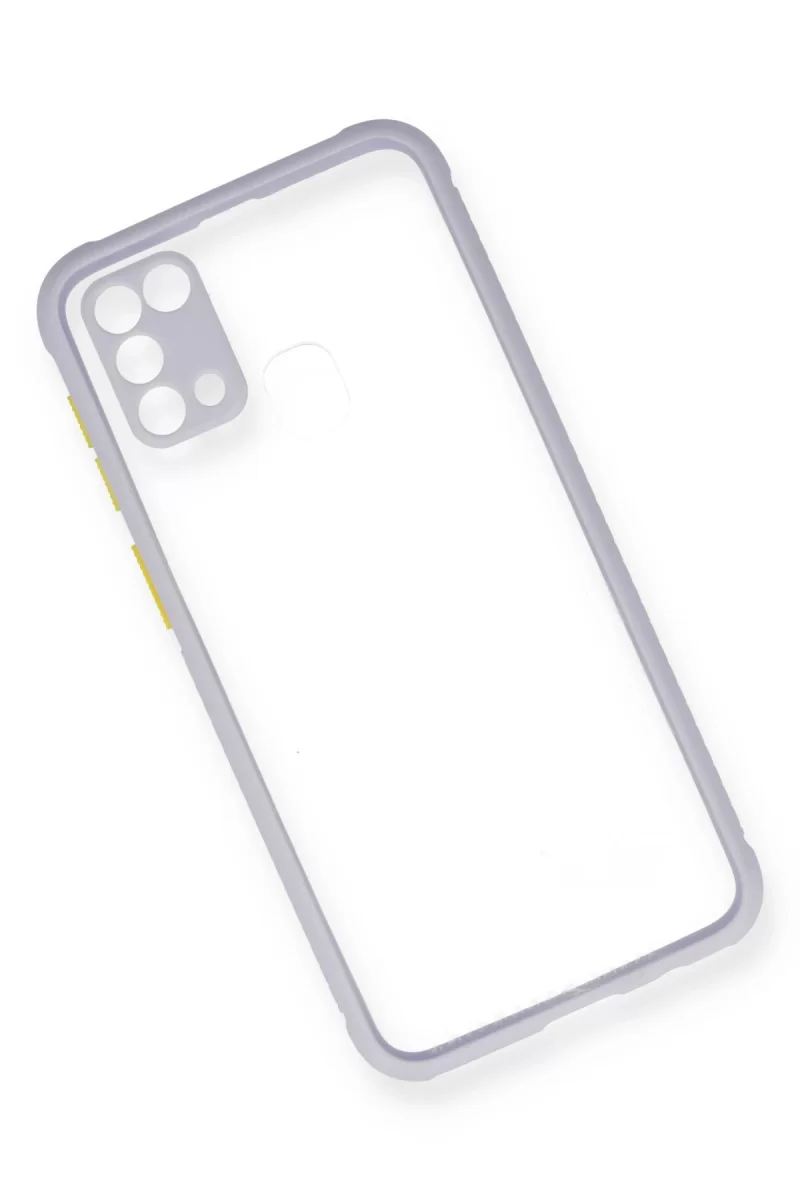Newface Samsung Galaxy M31 Kılıf Miami Şeffaf Silikon - Lila
