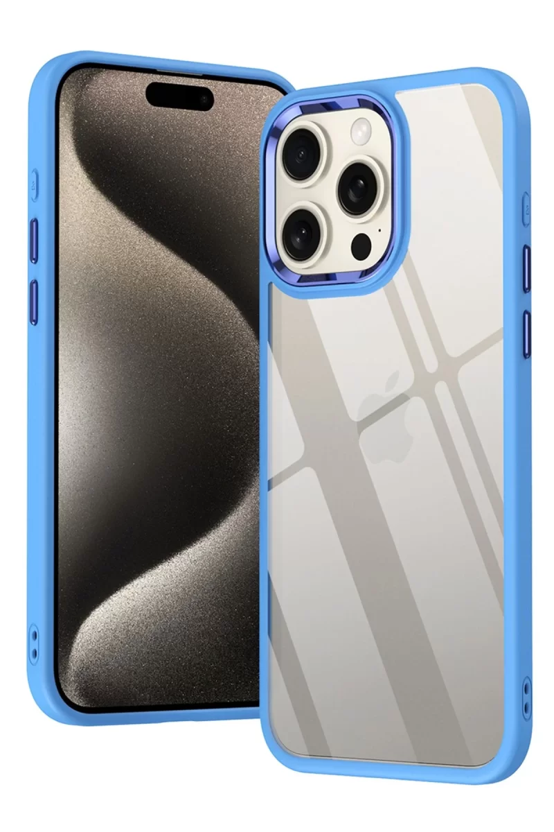 Newface Apple iPhone 15 Pro Kılıf Power Silikon - Mavi