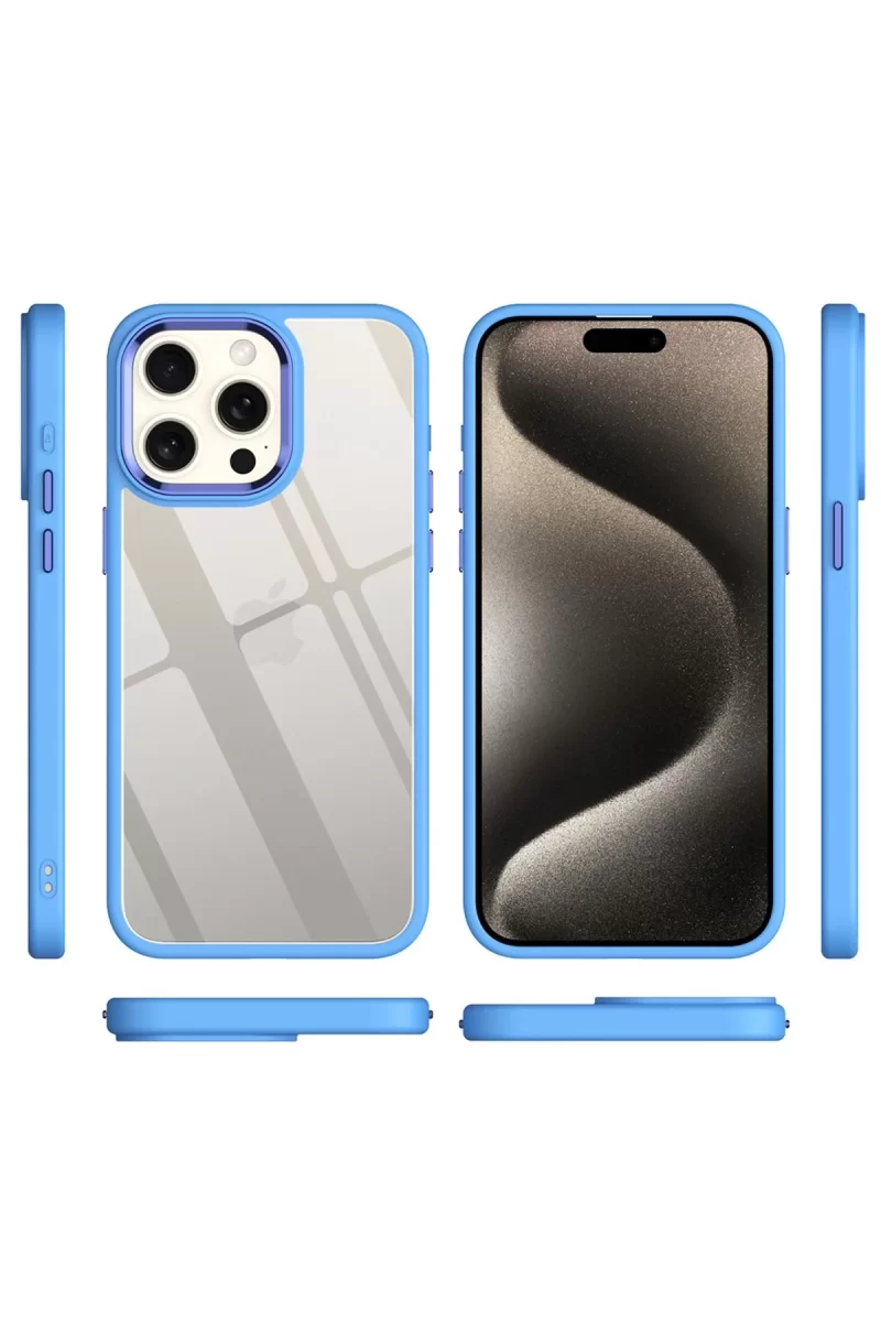 Newface Apple iPhone 15 Pro Kılıf Power Silikon - Mavi