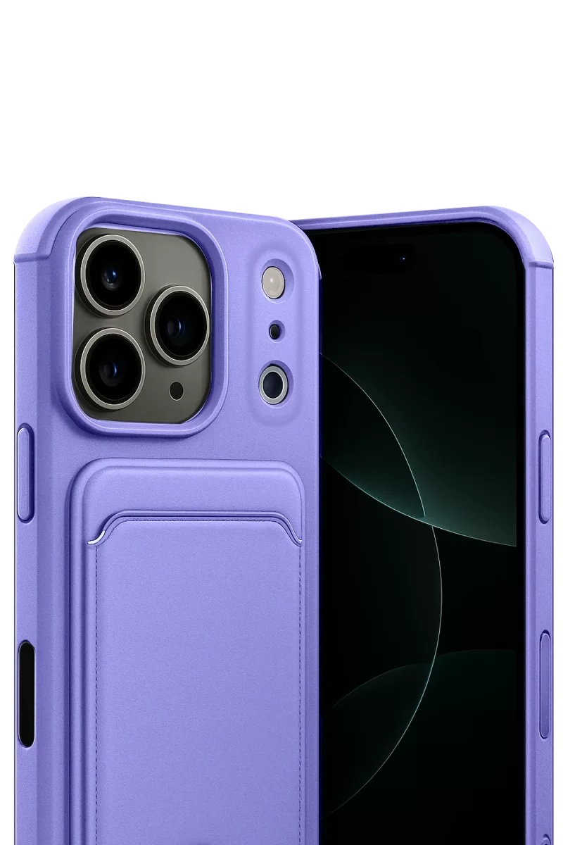 Newface Apple iPhone 17 Pro Kelvin Kartvizitli Silikon - Lila