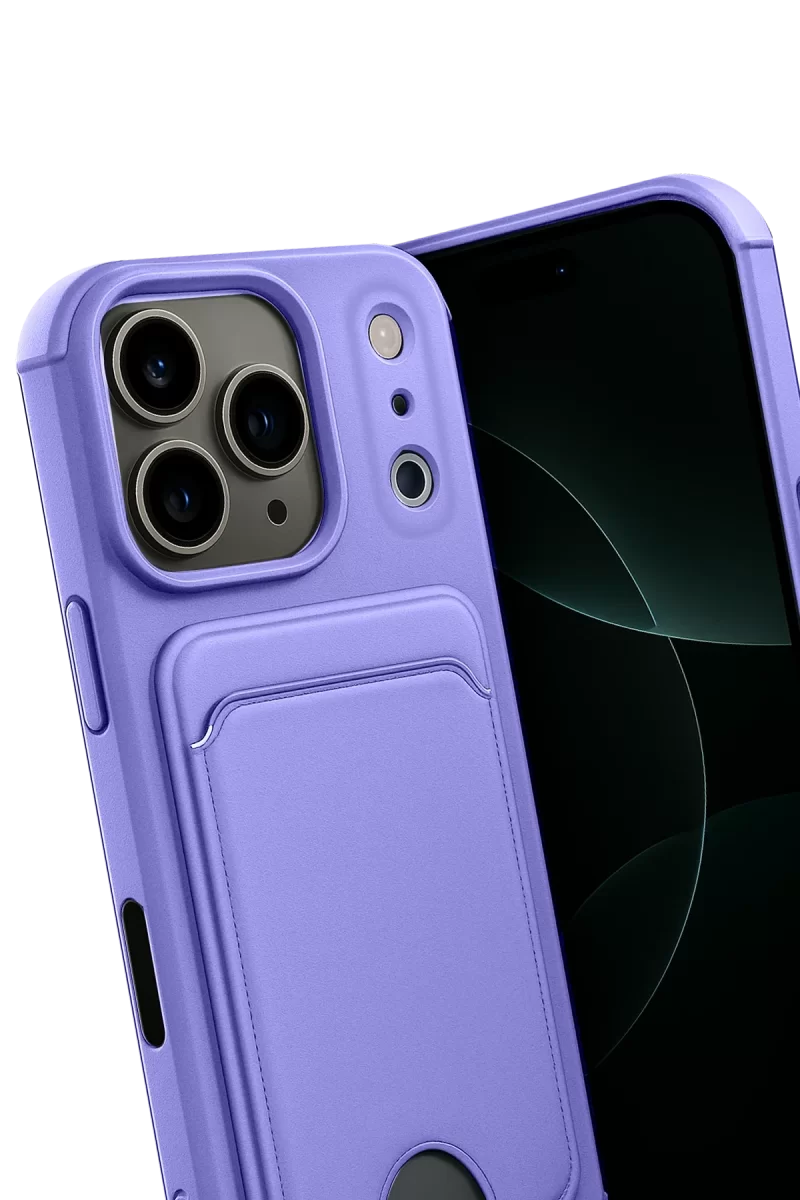 Newface Apple iPhone 17 Pro Kelvin Kartvizitli Silikon - Lila