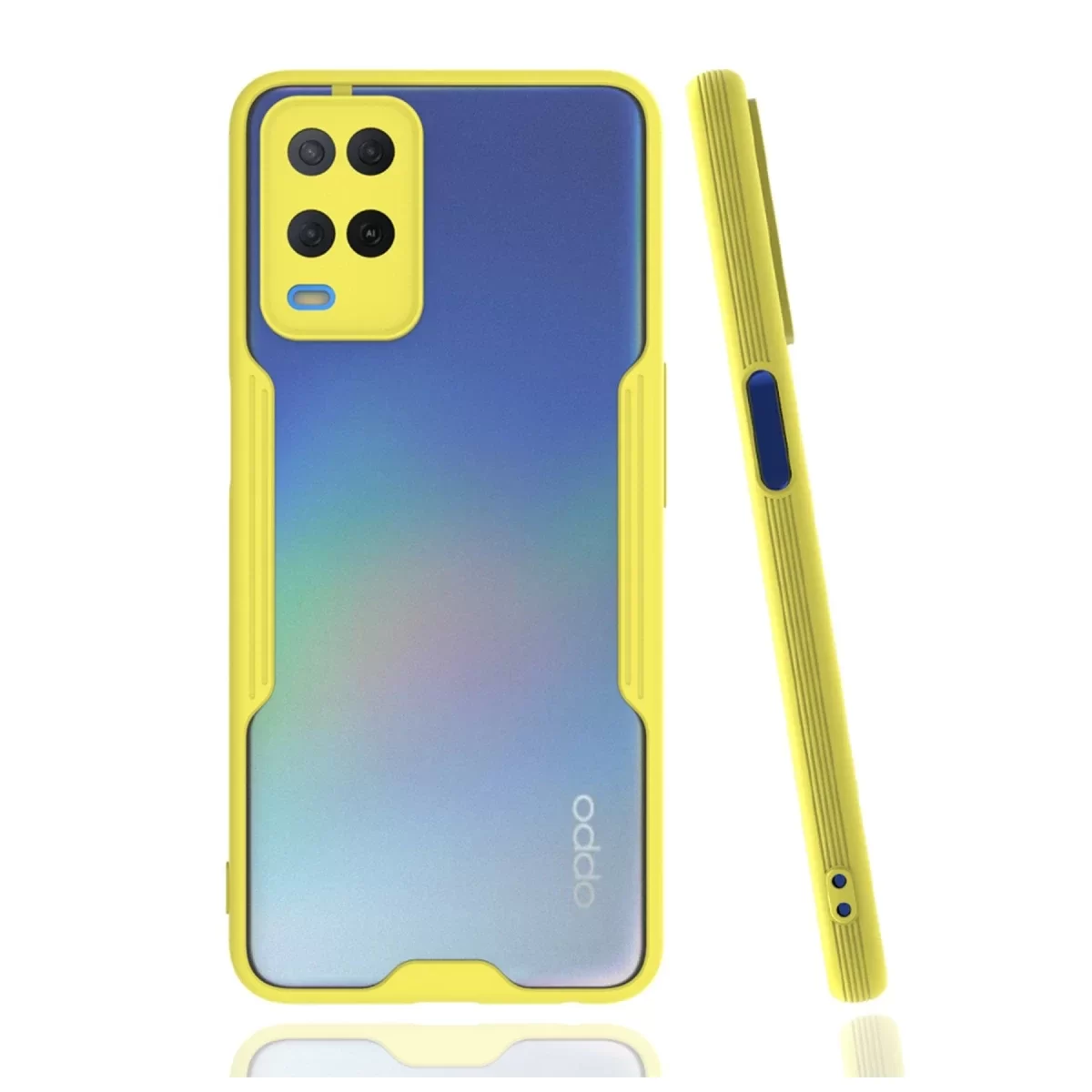 Newface Oppo A54 4G Kılıf Platin Silikon - Sarı