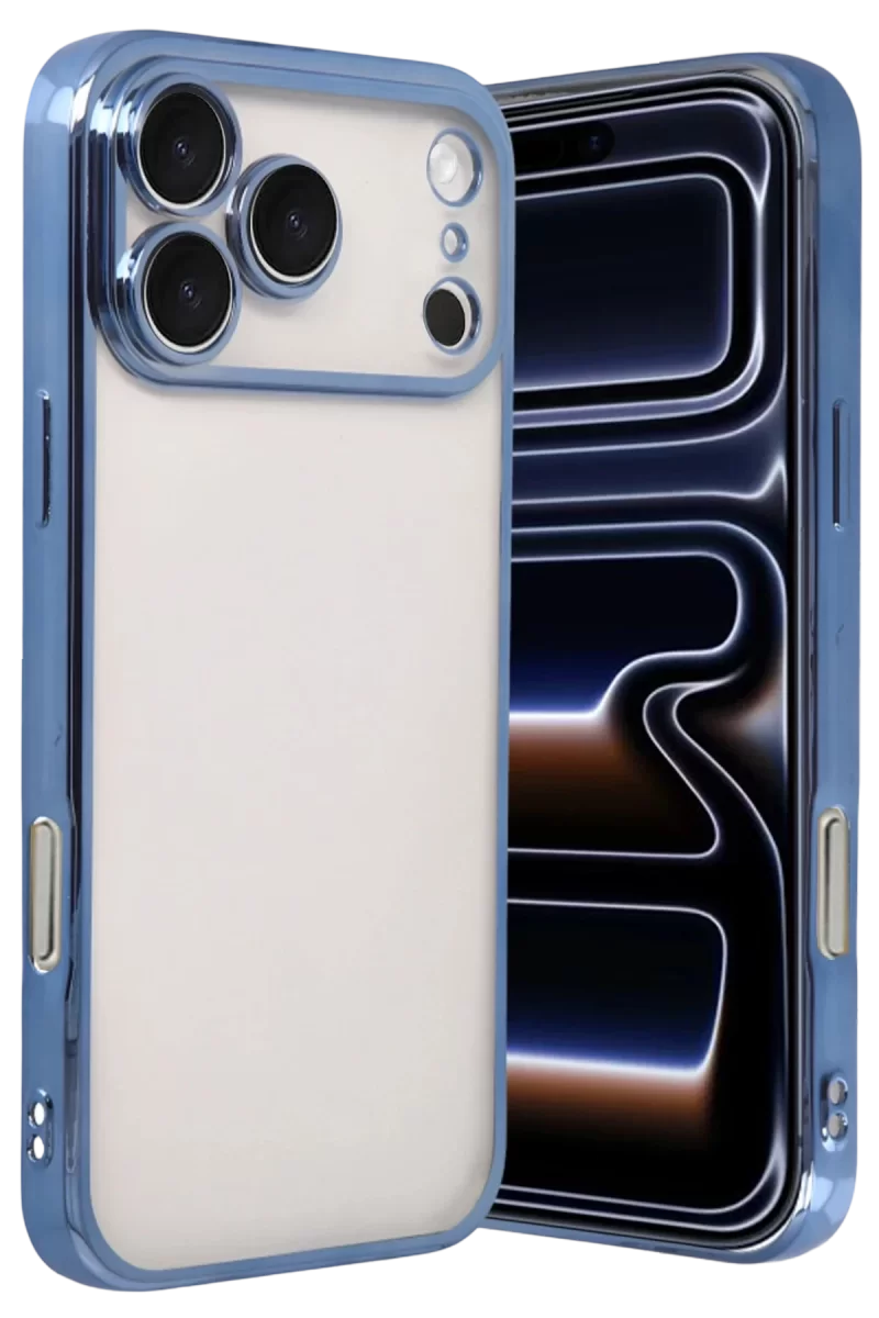 Newface Apple iPhone 17 Pro Max Razer Lensli Silikon - Açık Mavi