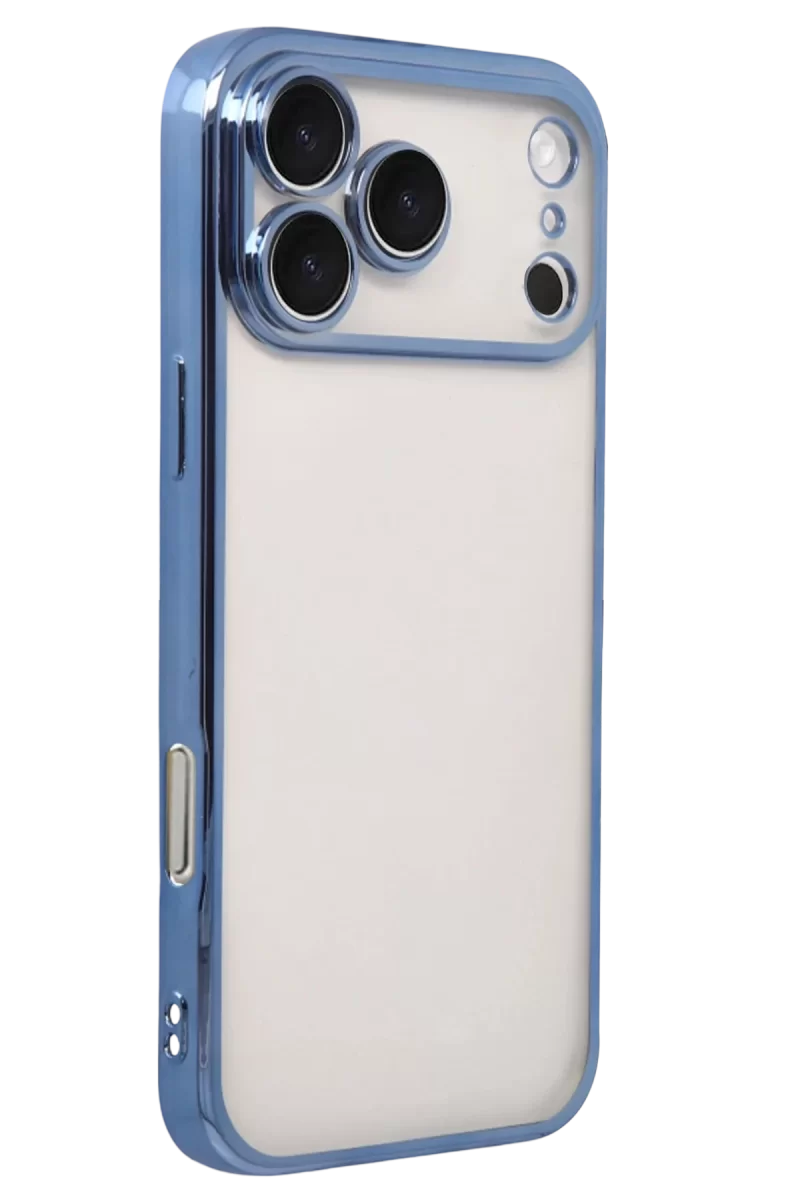 Newface Apple iPhone 17 Pro Max Razer Lensli Silikon - Açık Mavi