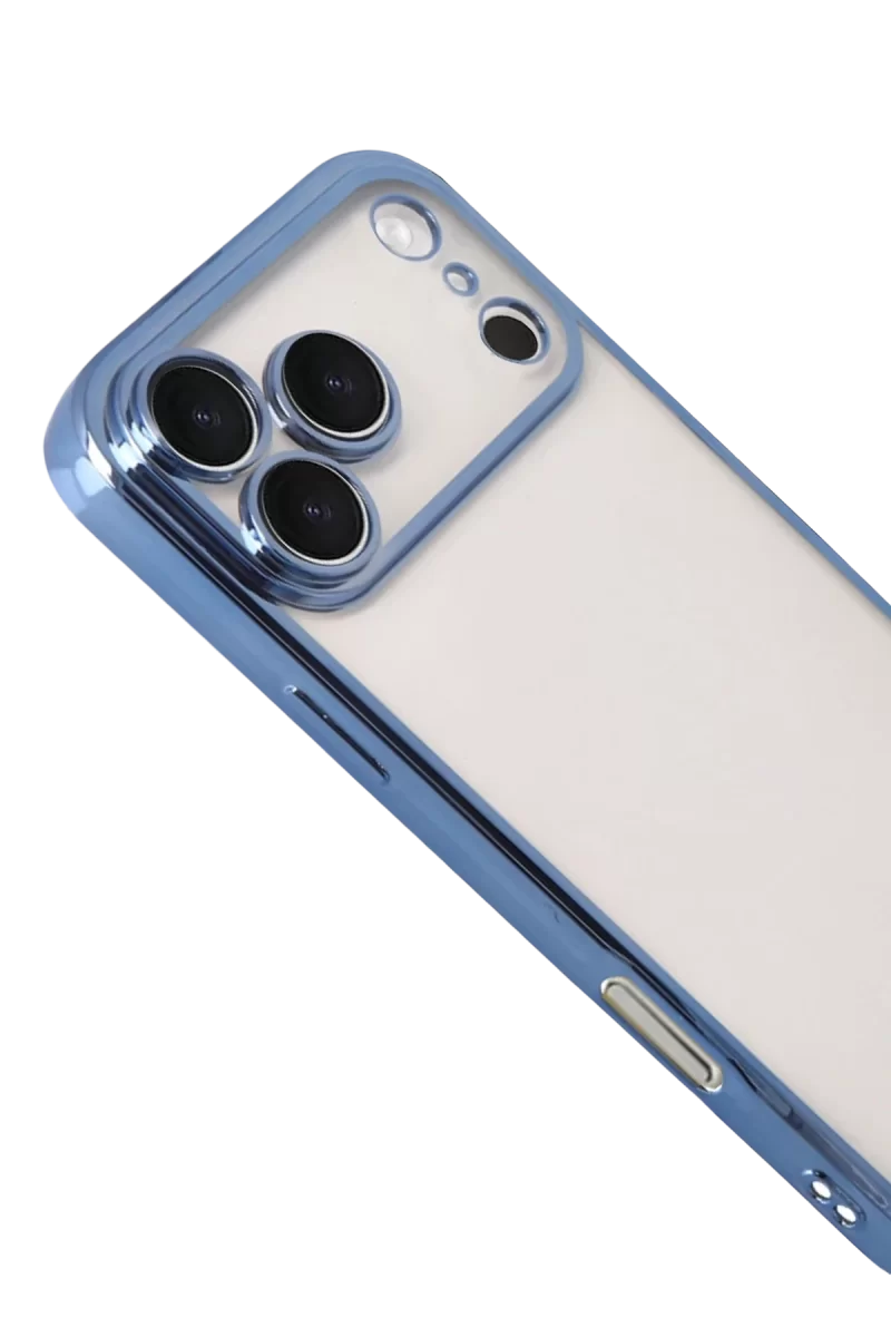 Newface Apple iPhone 17 Pro Max Razer Lensli Silikon - Açık Mavi