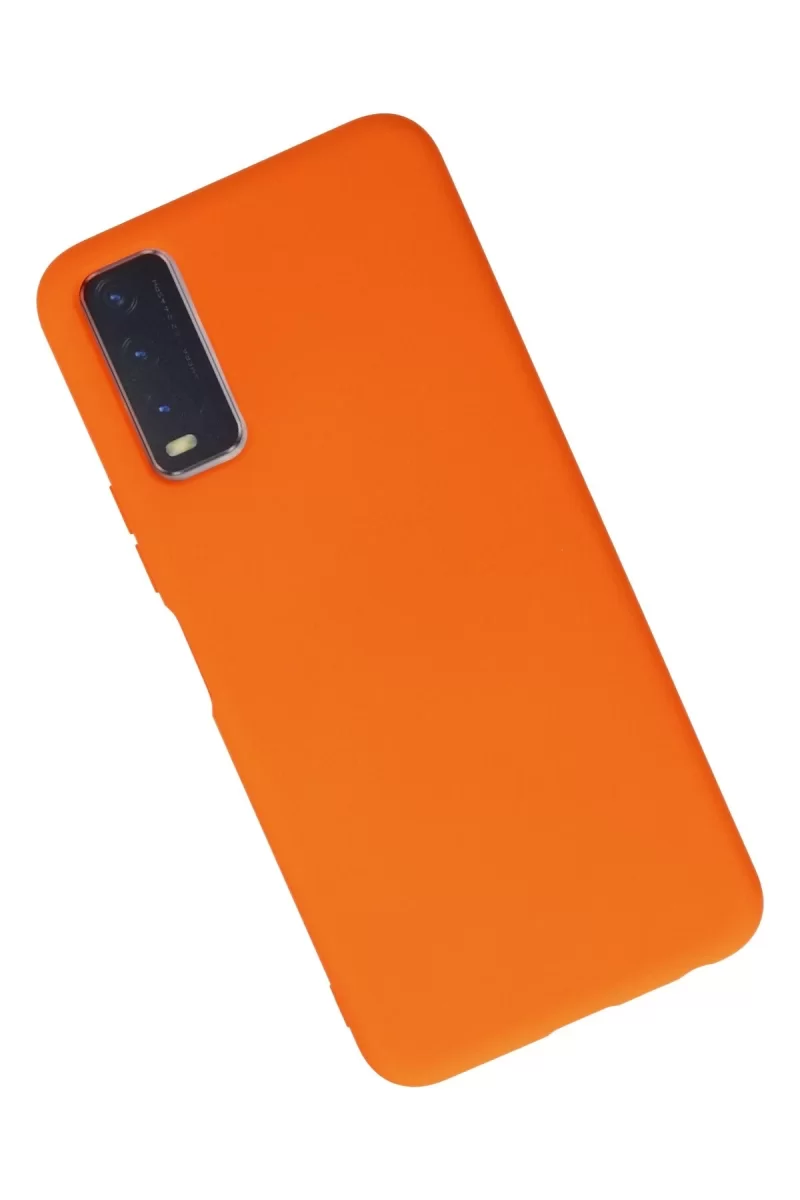 Newface Vivo Y11S Kılıf Nano içi Kadife Silikon - Turuncu