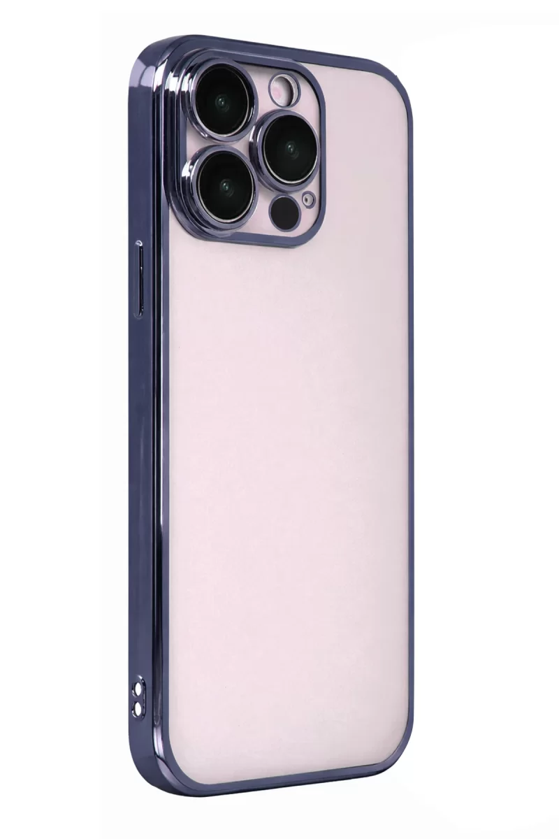 Newface Apple iPhone 15 Pro Max Razer Lensli Silikon - Lacivert