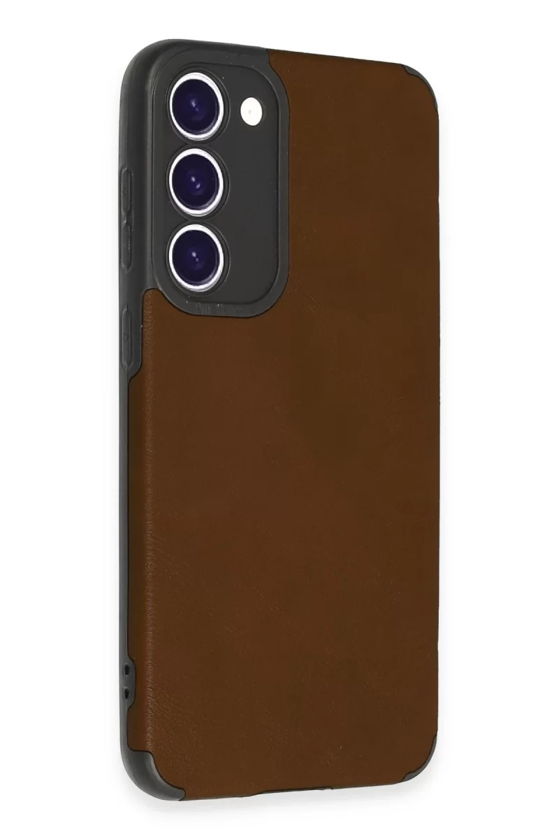 Newface Samsung Galaxy S23 Plus Kılıf Loop Deri Silikon - Kahverengi