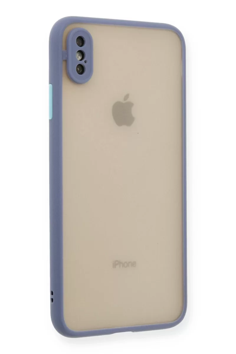 Newface Apple iPhone XS Max Kılıf Montreal Silikon Kapak - Gri