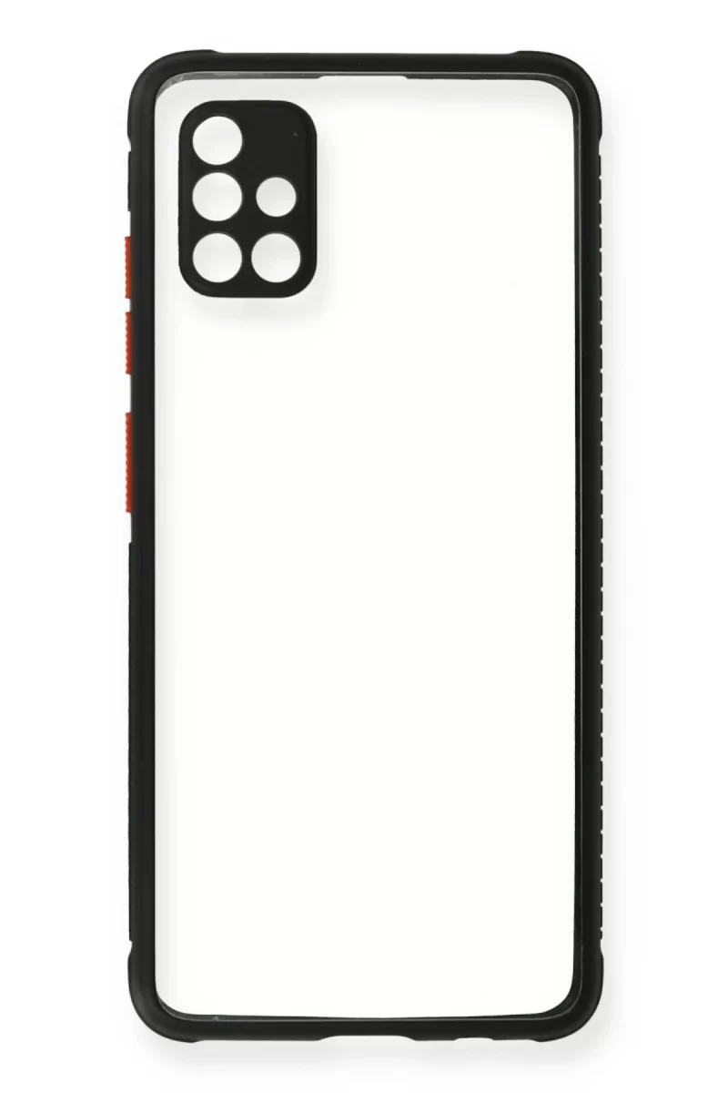 Newface Samsung Galaxy A71 Kılıf Miami Şeffaf Silikon - Siyah