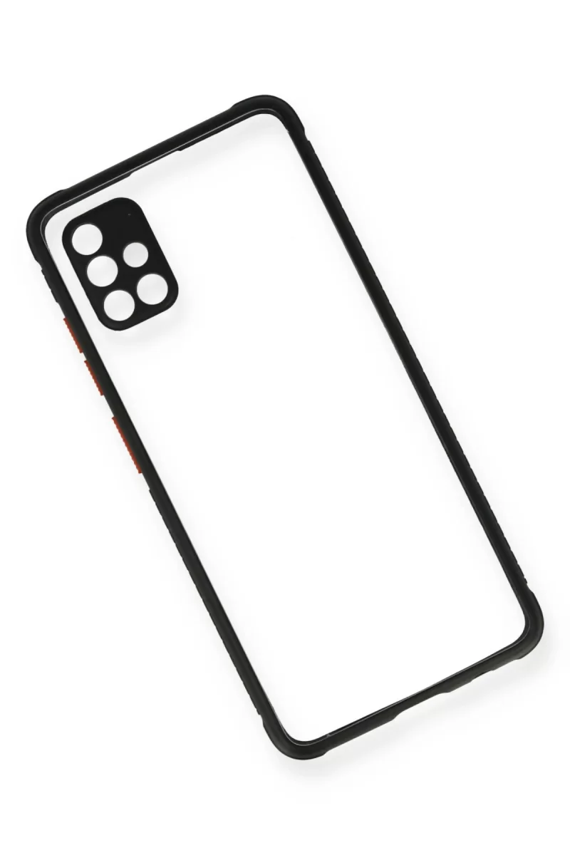 Newface Samsung Galaxy A71 Kılıf Miami Şeffaf Silikon - Siyah