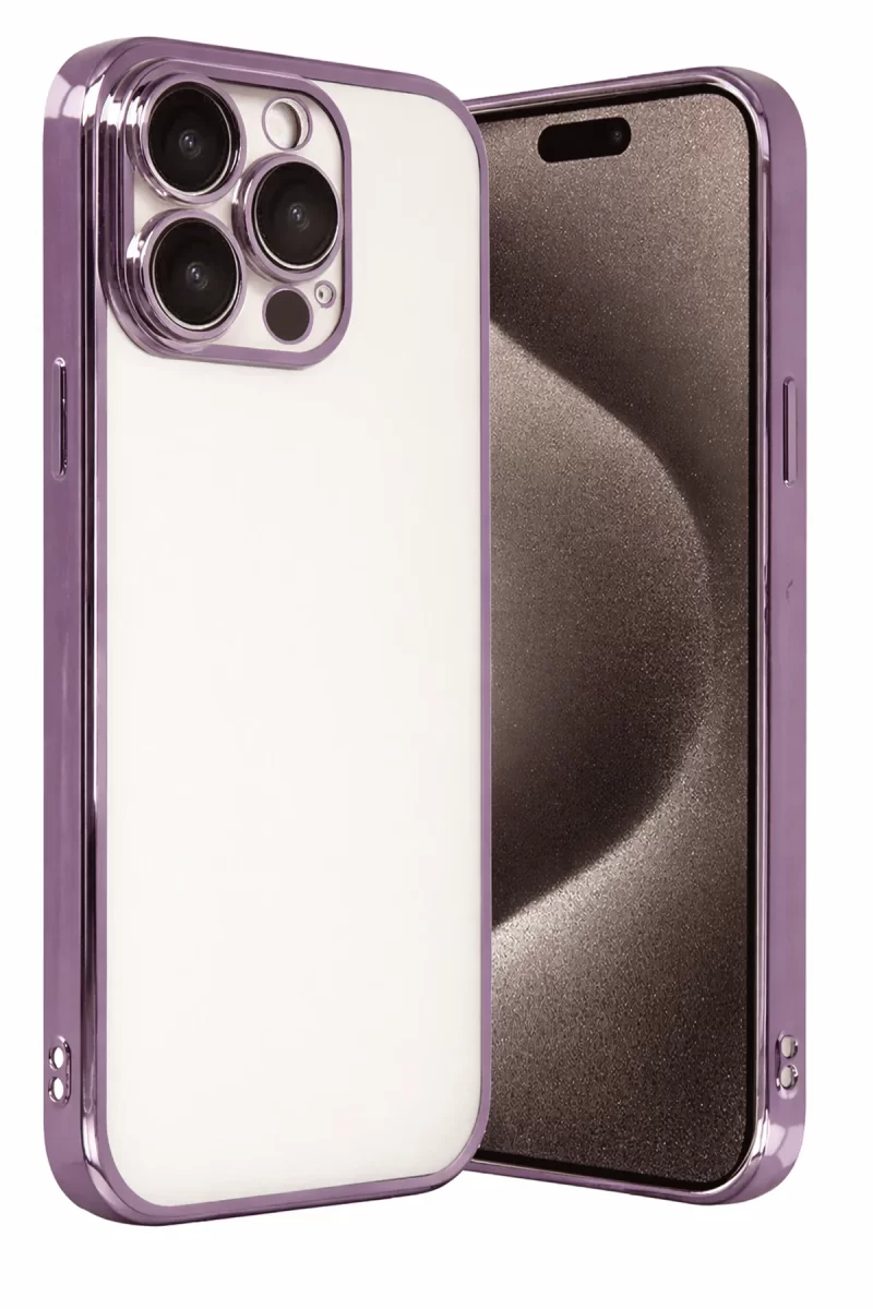 Newface Apple iPhone 15 Pro Max Razer Lensli Silikon - Mor
